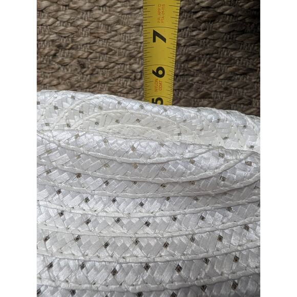 Vintage Rockmount Ranch Wear White Straw Cowboy Hat Feathers Size 7 3/8 Cowgirl main image 11